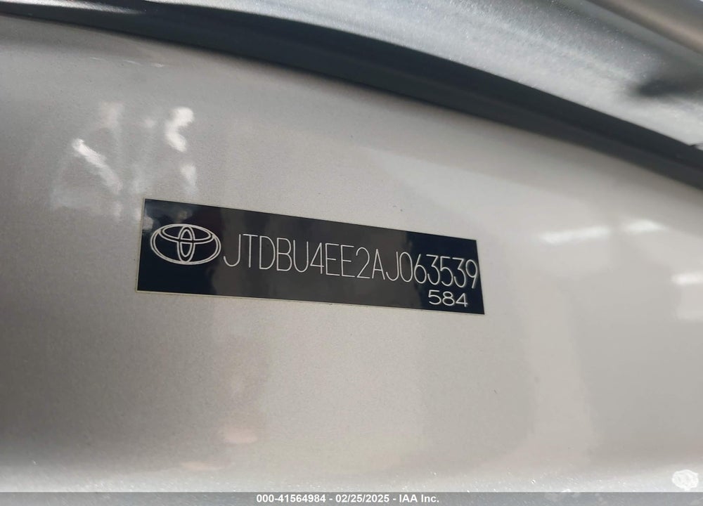 2010 TOYOTA COROLLA VIN: JTDBU4EE2AJ063539