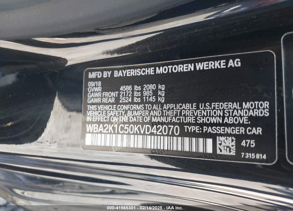 2019 BMW 230I VIN: WBA2K1C50KVD42070