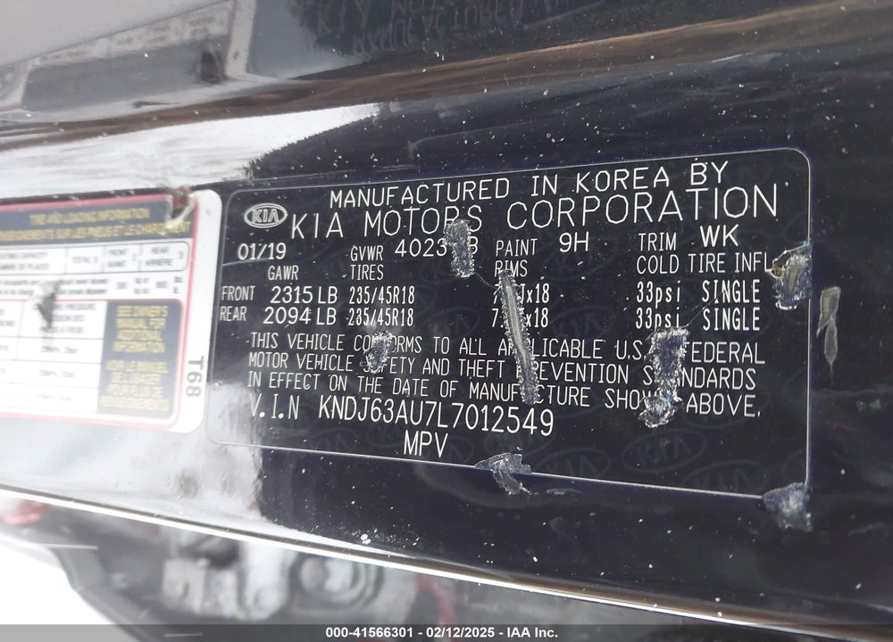 2020 KIA SOUL VIN: KNDJ63AU7L7012549