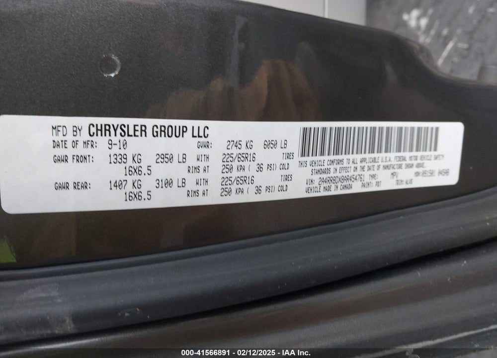 2010 CHRYSLER TOWN & COUNTRY TOURING PLUS VIN: 2A4RR8DX8AR454761