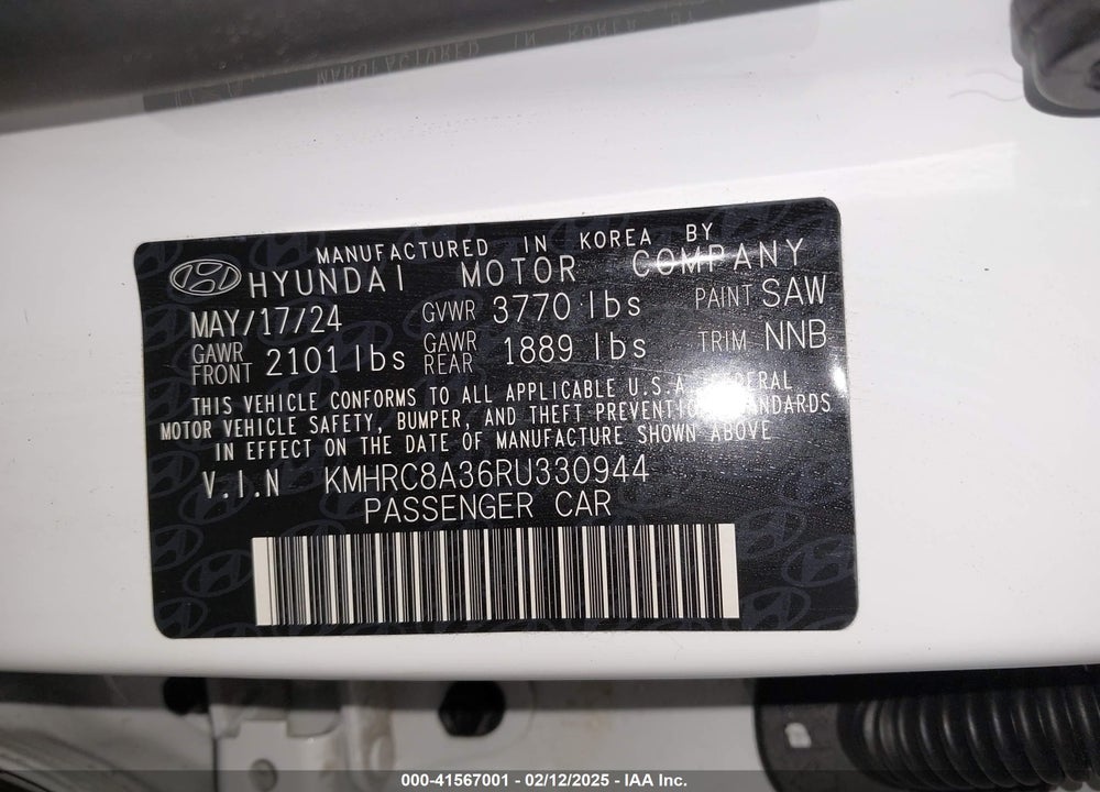 2024 HYUNDAI VENUE SEL VIN: KMHRC8A36RU330944