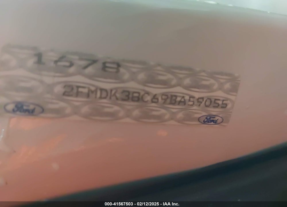 2009 FORD EDGE SEL VIN: 2FMDK38C69BA59055