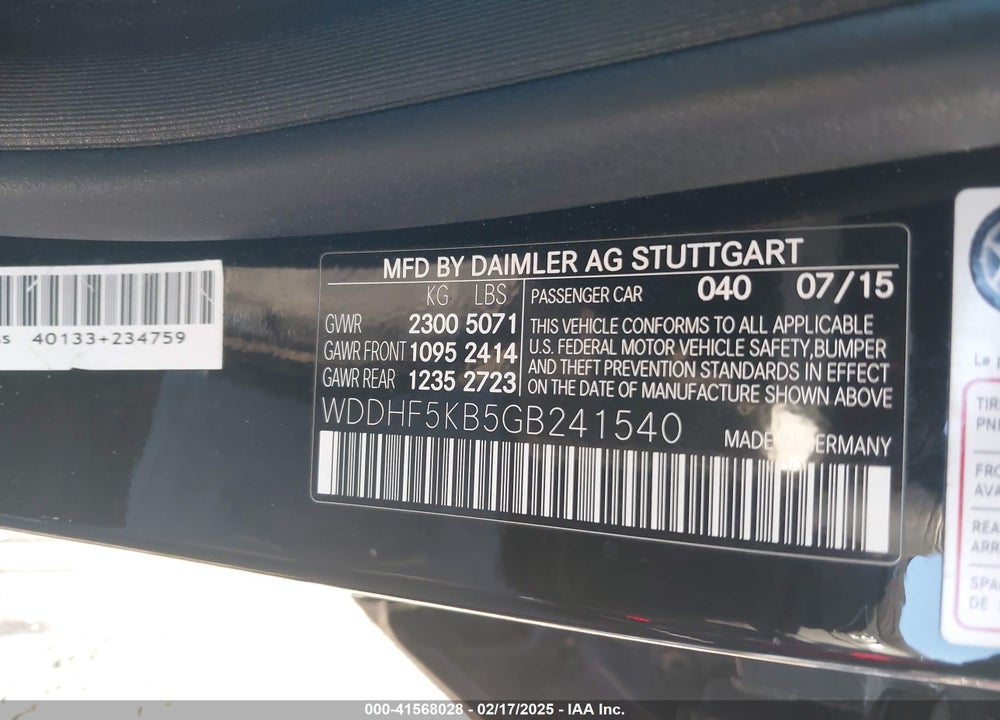 2016 MERCEDES-BENZ E 350 VIN: WDDHF5KB5GB241540
