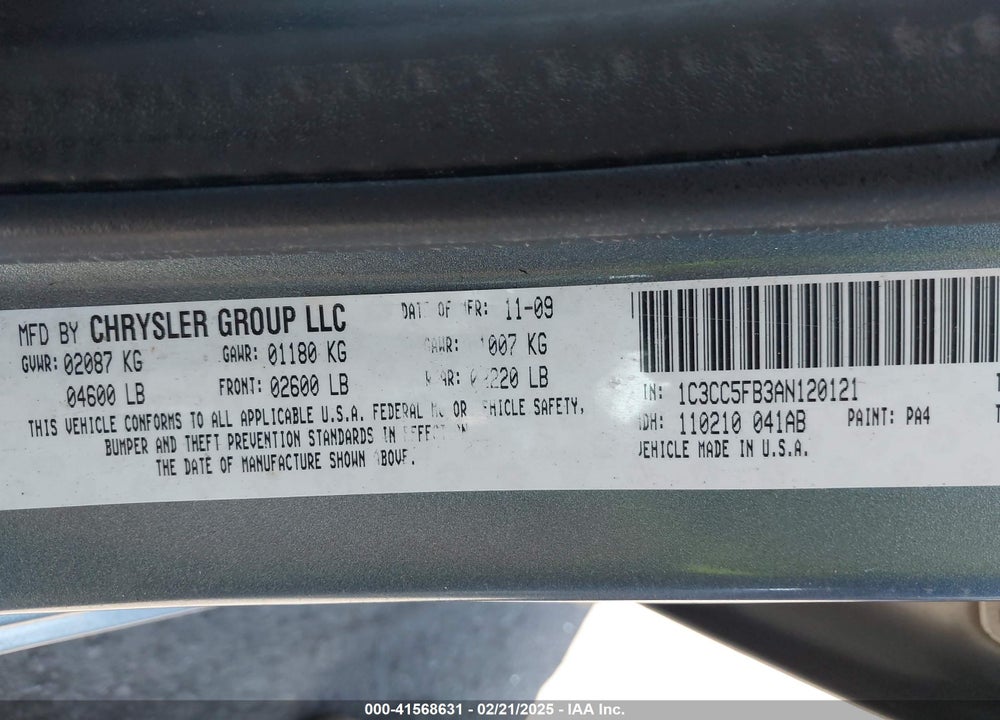 2010 CHRYSLER SEBRING LIMITED VIN: 1C3CC5FB3AN120121