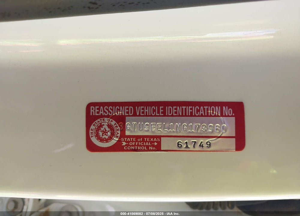 2022 GMC SIERRA 1500 LIMITED VIN: 3GTU9FEL1NG173980