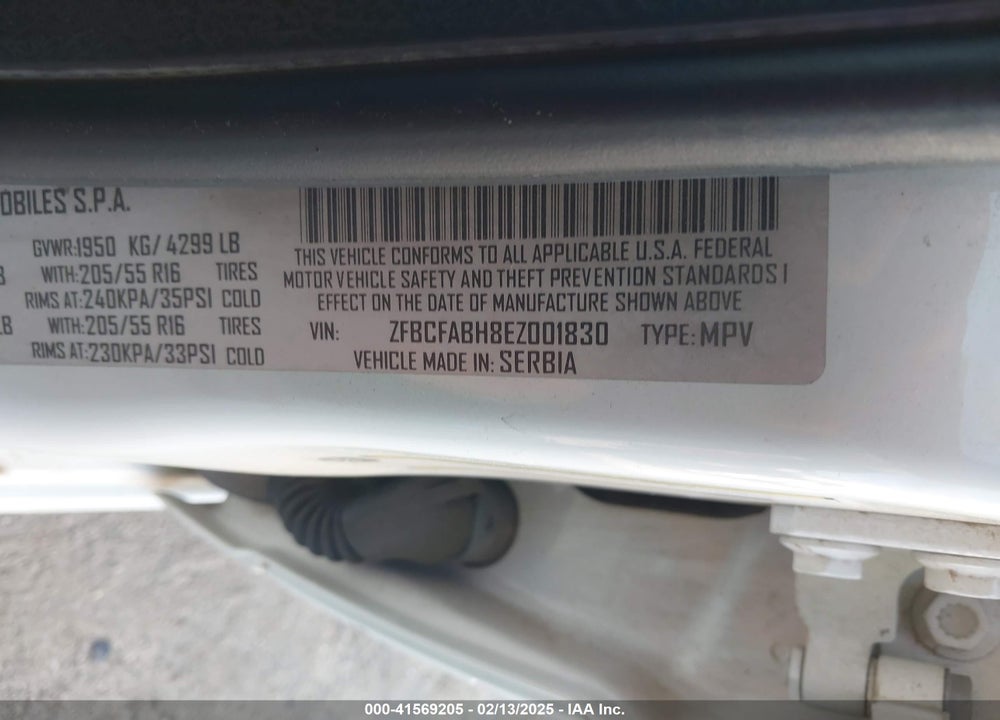 2014 FIAT 500L VIN: ZFBCFABH8EZ001830