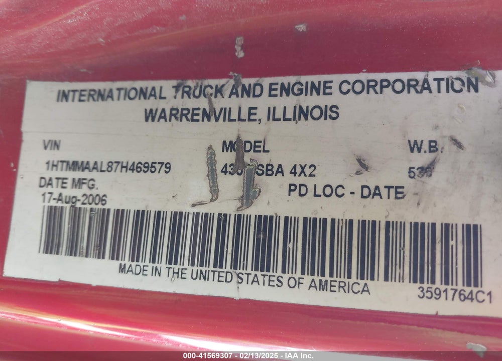 2007 INTERNATIONAL 4000 VIN: 1HTMMAAL87H469579