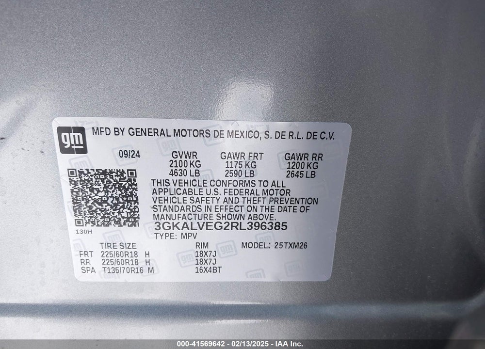 2024 GMC TERRAIN AWD SLT VIN: 3GKALVEG2RL396385