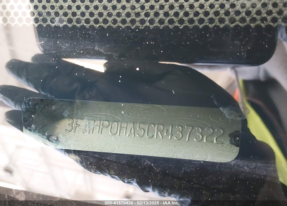 2012 FORD FUSION VIN: 3FAHP0HA5CR437322