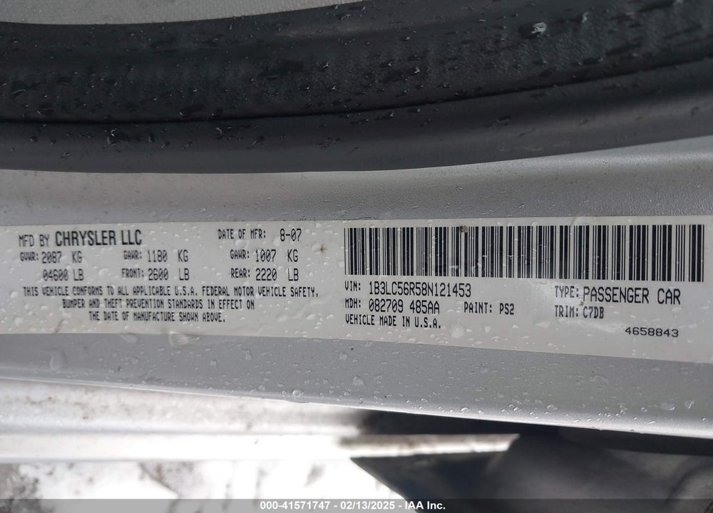 2008 DODGE AVENGER SXT VIN: 1B3LC56R58N121453