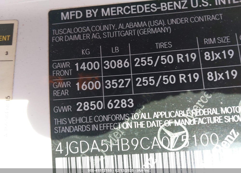 2012 MERCEDES-BENZ ML 350 VIN: 4JGDA5HB9CA075100