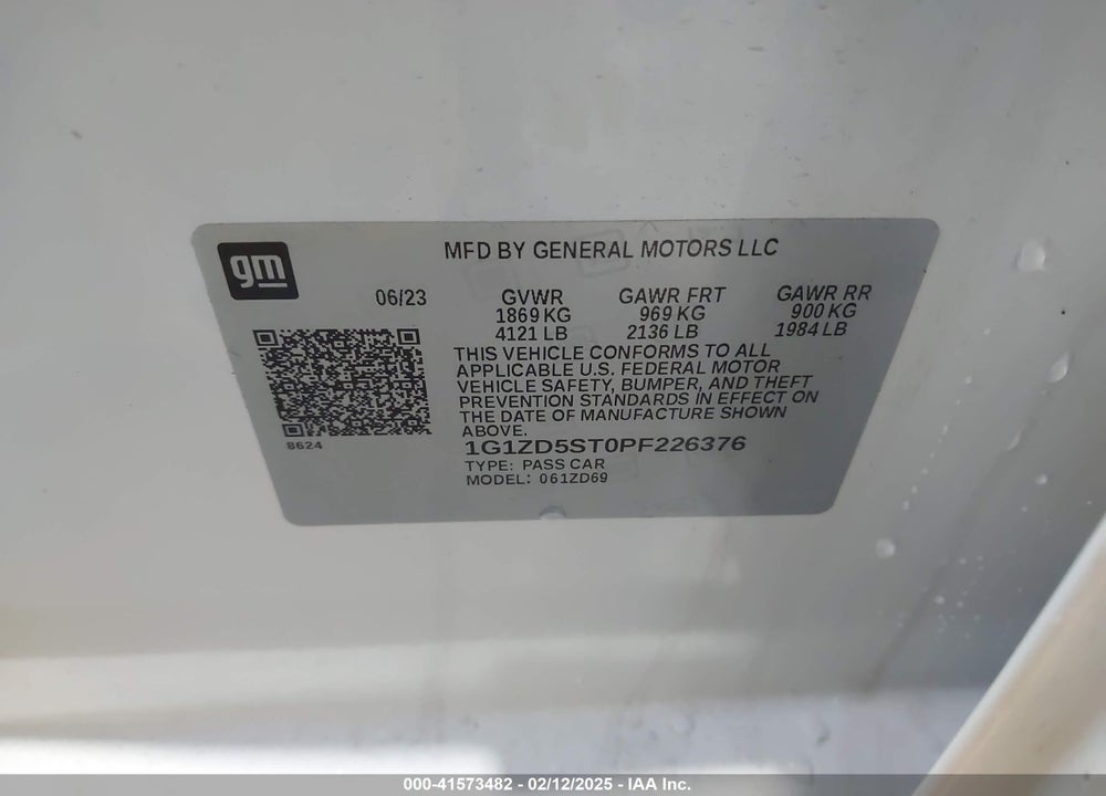 2023 CHEVROLET MALIBU VIN: 1G1ZD5ST0PF226376