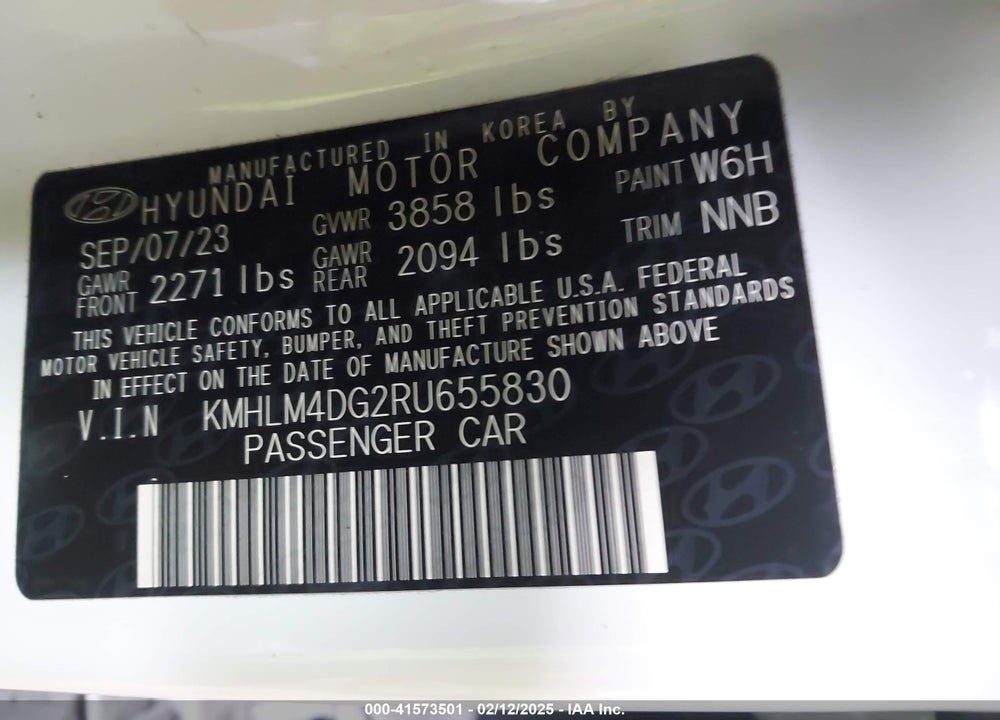 2024 HYUNDAI ELANTRA VIN: KMHLM4DG2RU655830