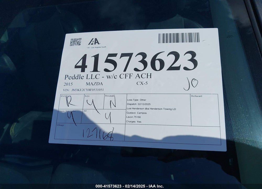 2015 MAZDA CX-5 TOURING VIN: JM3KE2CY8F0531051
