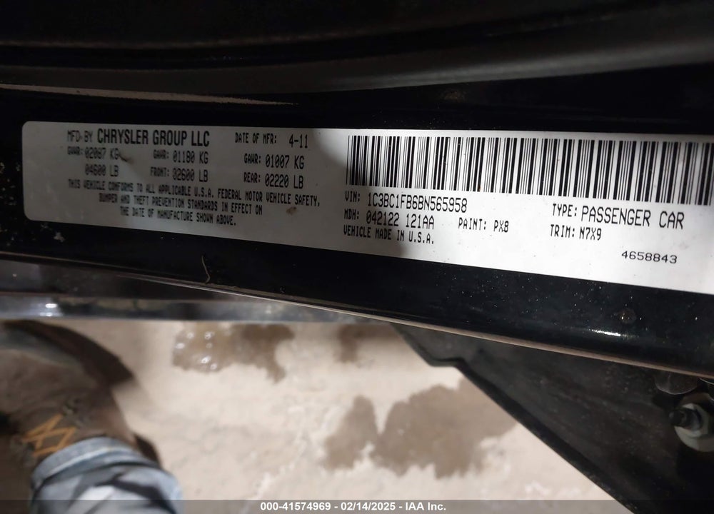 2011 CHRYSLER 200 TOURING VIN: 1C3BC1FB6BN565958