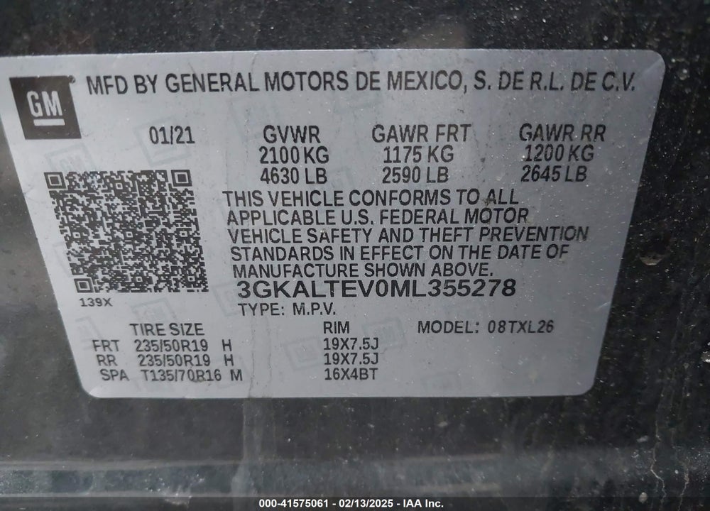 2021 GMC TERRAIN AWD SLE VIN: 3GKALTEV0ML355278