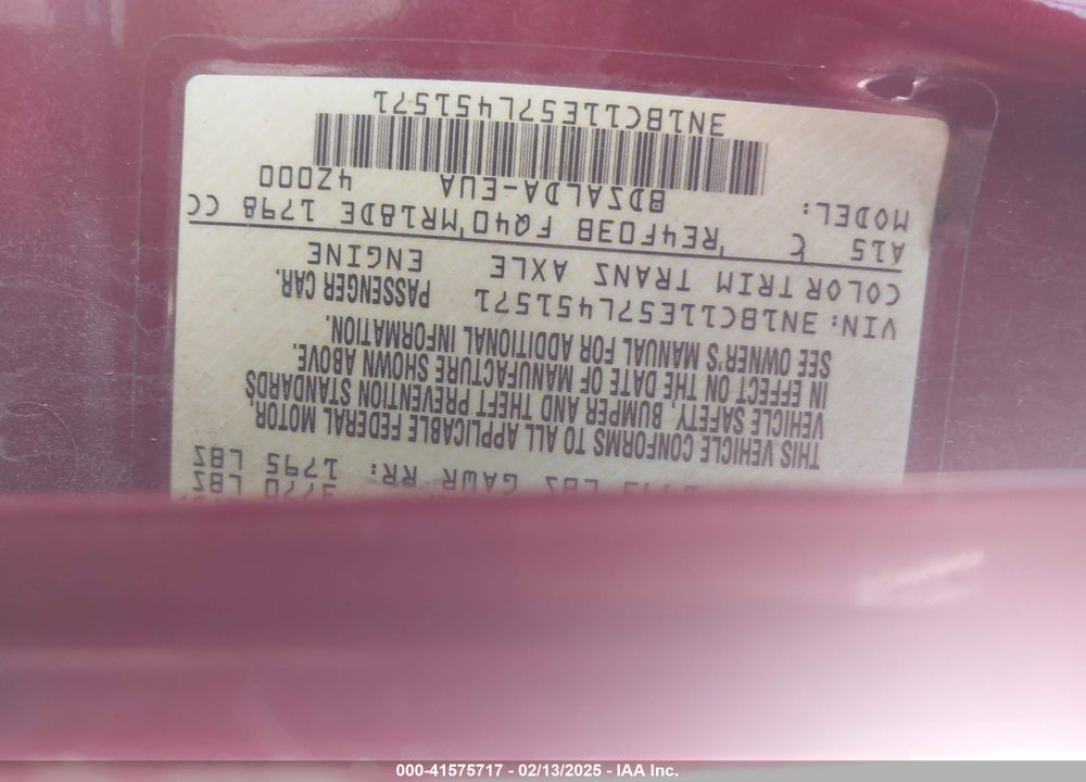 2007 NISSAN VERSA VIN: 3N1BC11E57L451571