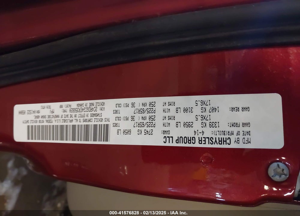 2014 DODGE GRAND CARAVAN VIN: 2C4RDGCG4ER356820