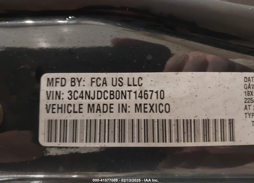 2022 JEEP COMPASS LIMITED 4X4 VIN: 3C4NJDCB0NT146710