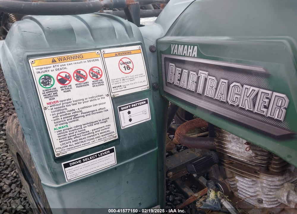 2003 YAMAHA YFM250 VIN: 5Y4AG01Y73A092802