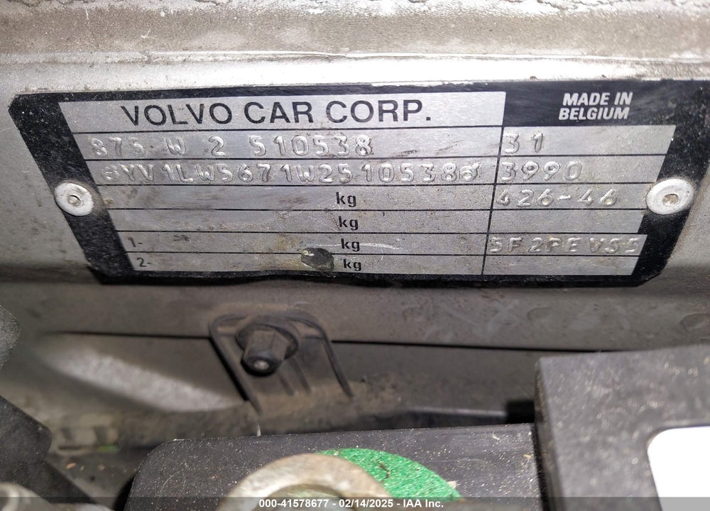 1998 VOLVO V70 GLT VIN: YV1LW5671W2510538