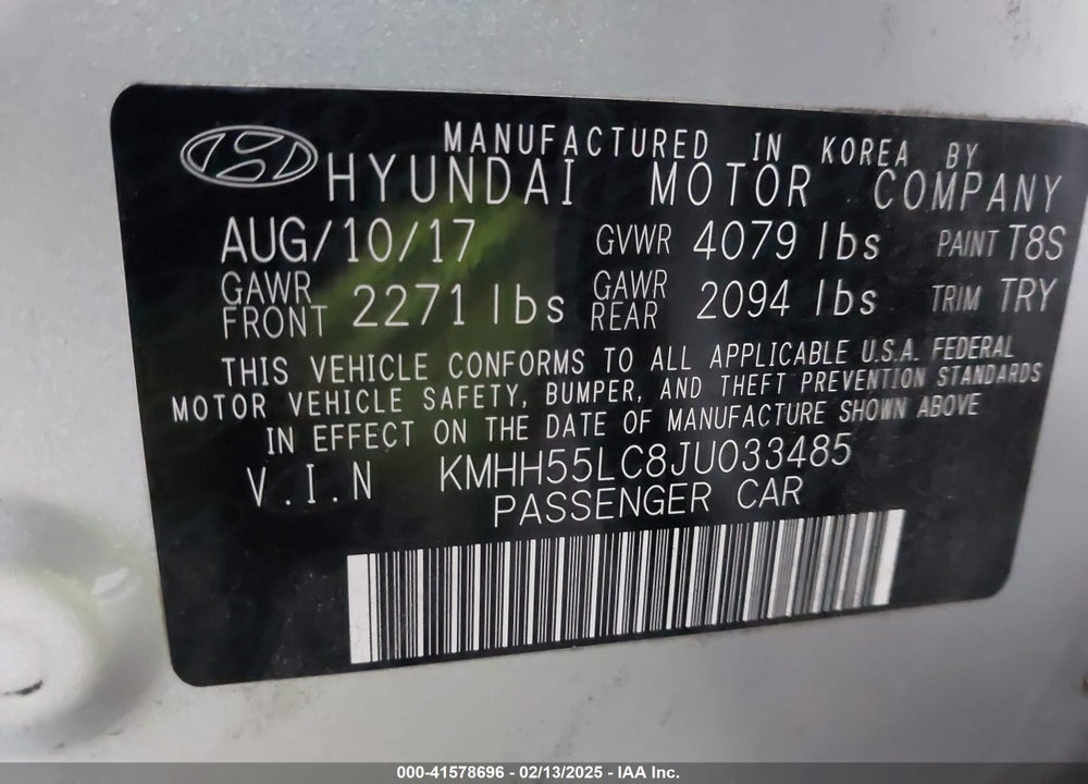 2018 HYUNDAI ELANTRA GT VIN: KMHH55LC8JU033485
