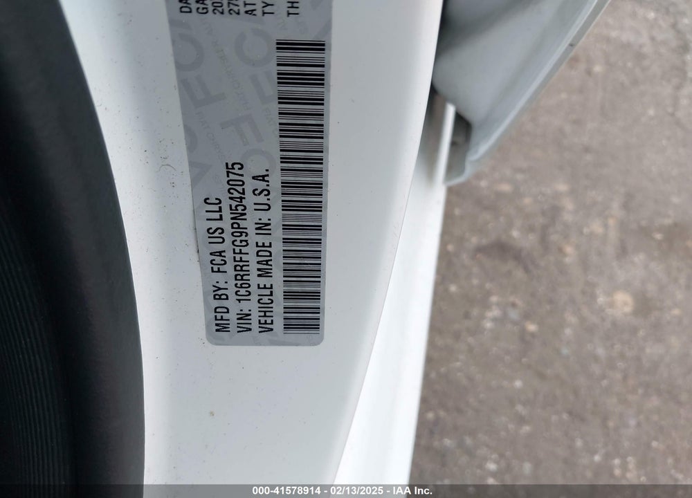 2023 RAM 1500 VIN: 1C6RRFFG9PN542075