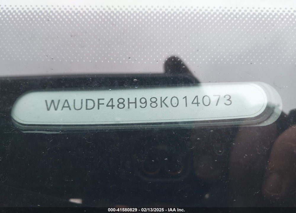 2008 AUDI A4 2.0T VIN: WAUDF48H98K014073