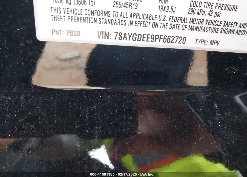 2023 TESLA MODEL Y AWD/LONG RANGE DUAL MOTOR ALL-WHEEL DRIVE VIN: 7SAYGDEE9PF662720