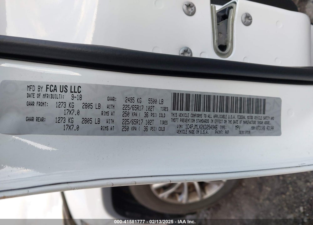2019 JEEP CHEROKEE LATITUDE PLUS 4X4 VIN: 1C4PJMLX2KD254946