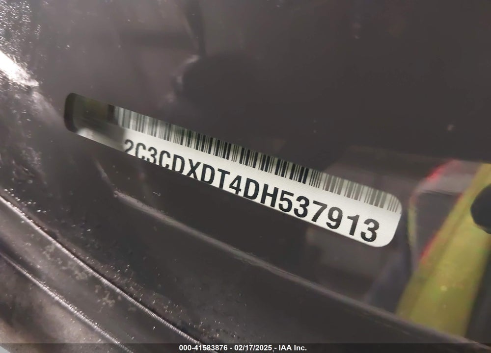 2013 DODGE CHARGER VIN: 2C3CDXDT4DH537913
