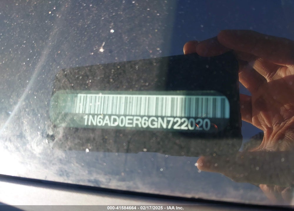 2016 NISSAN FRONTIER VIN: 1N6AD0ER6GN722020