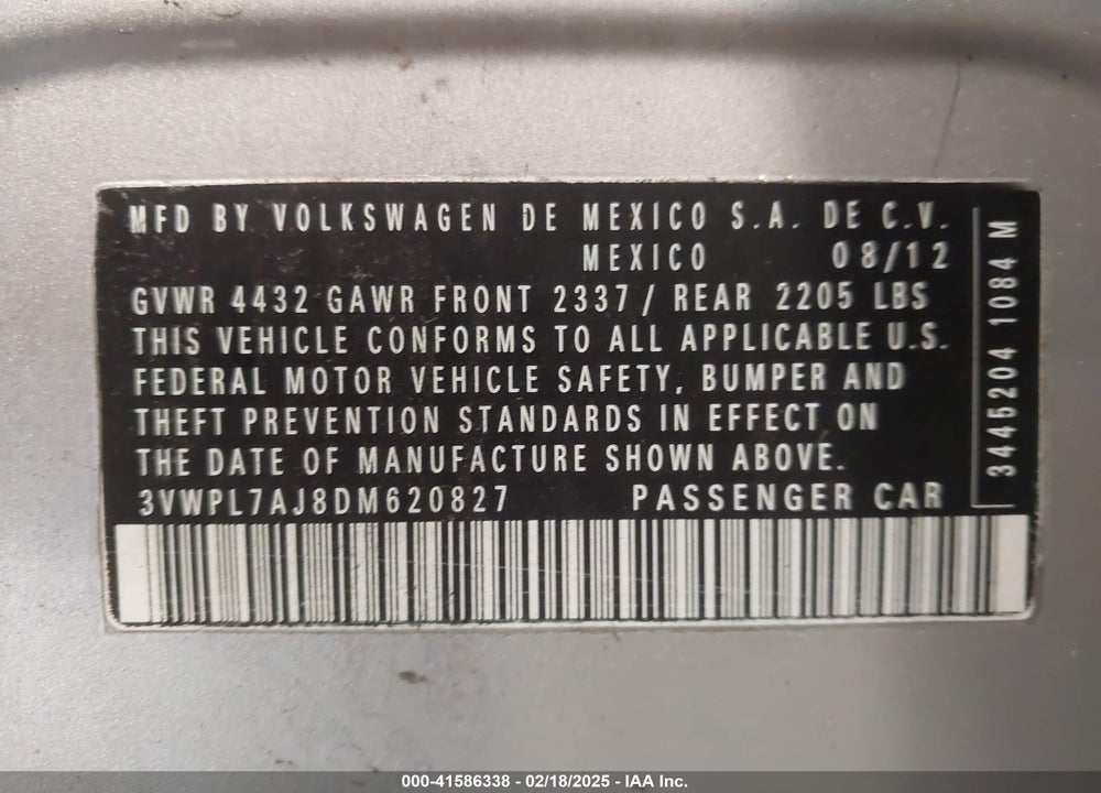 2013 VOLKSWAGEN JETTA SPORTWAGEN VIN: 3VWPL7AJ8DM620827