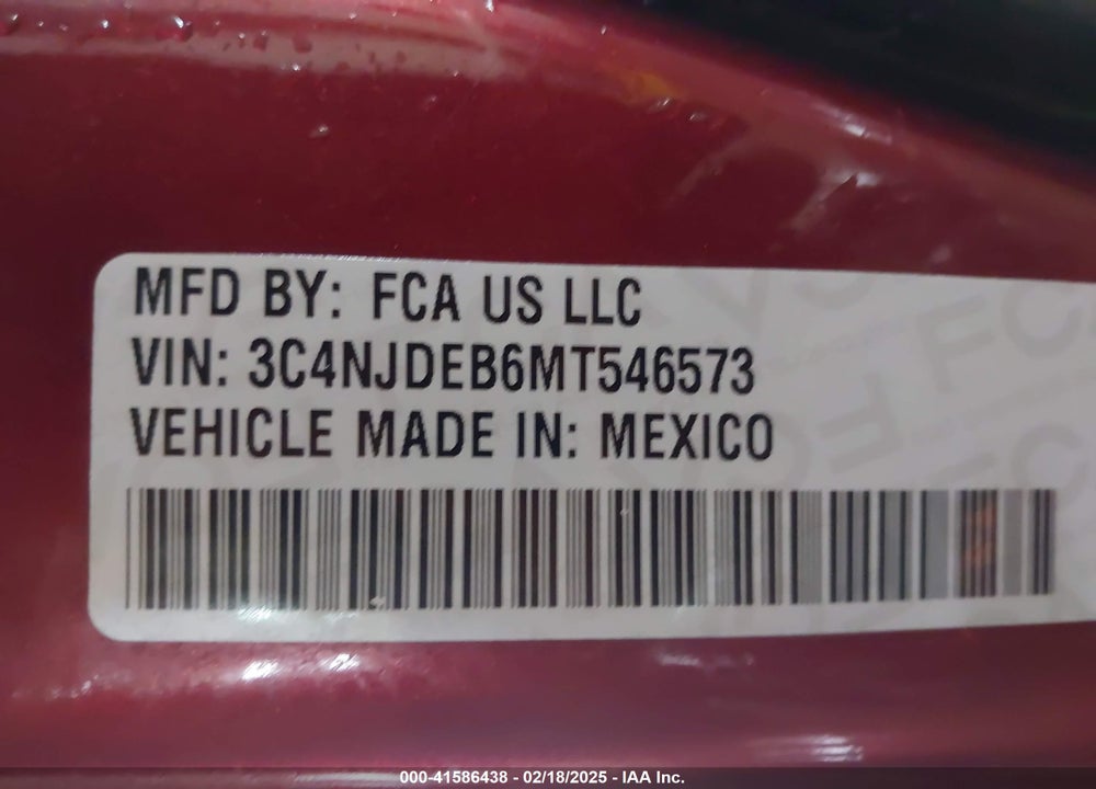 2021 JEEP COMPASS 80TH ANNIVERSARY 4X4 VIN: 3C4NJDEB6MT546573