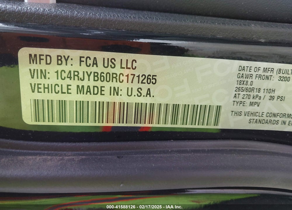 2024 JEEP GRAND CHEROKEE 4XE VIN: 1C4RJYB60RC171265