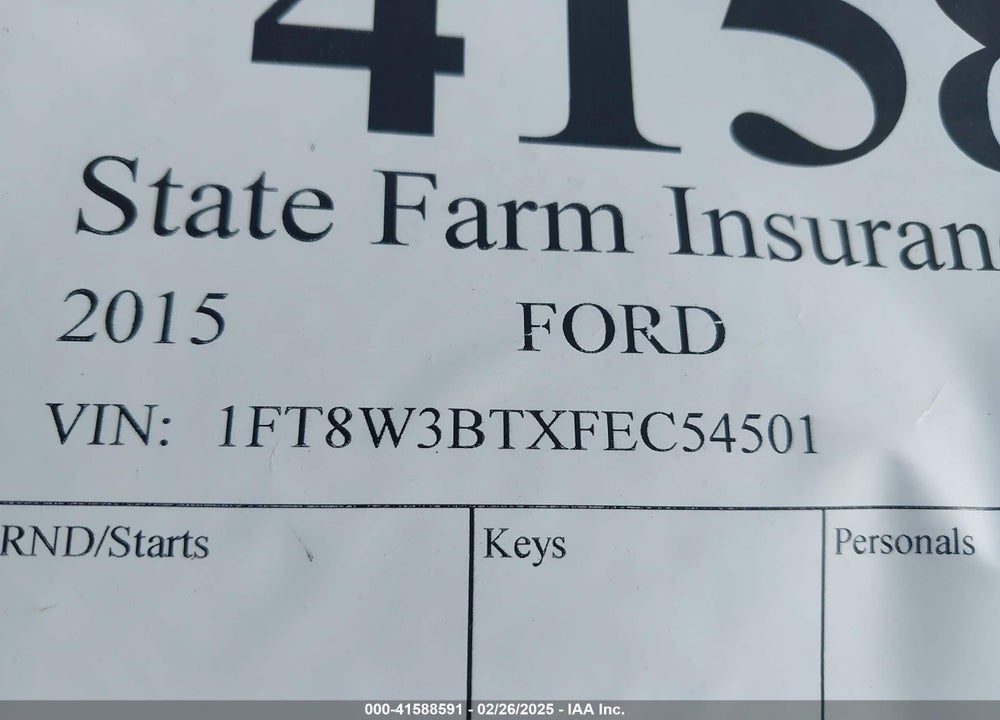 2015 FORD F 350 VIN: 1FT8W3BTXFEC54501