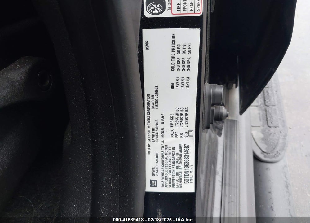2006 HUMMER H3 SUV VIN: 5GTDN136368314687