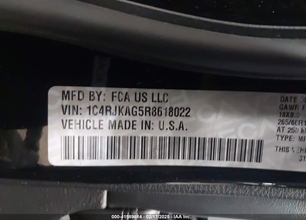 2024 JEEP GRAND CHEROKEE VIN: 1C4RJKAG5R8618022