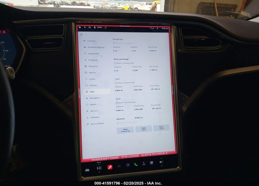 2015 TESLA MODEL S P90D AWD VIN: 5YJSA1E45FF108485