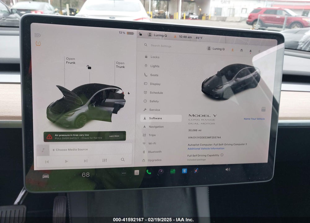 2021 TESLA MODEL Y LONG RANGE DUAL MOTOR ALL-WHEEL DRIVE VIN: 5YJYGDEE3MF255744