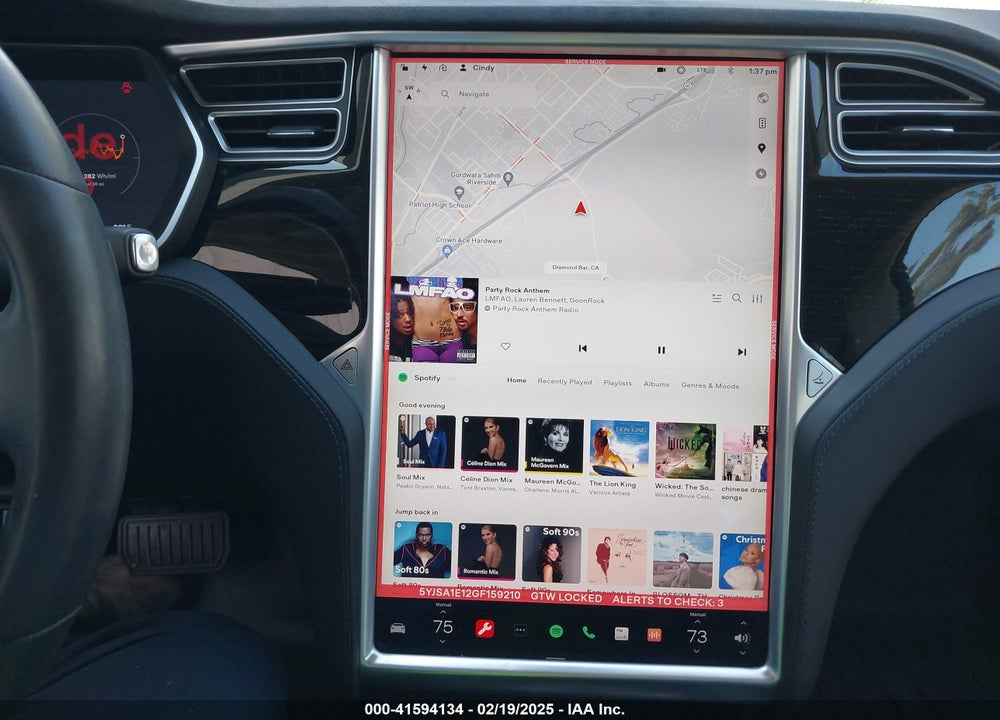 2016 TESLA MODEL S VIN: 5YJSA1E12GF159210