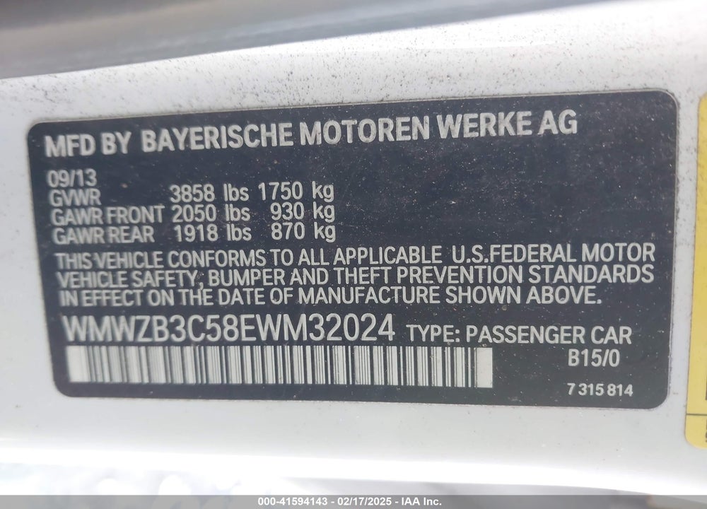 2014 MINI COUNTRYMAN COOPER VIN: WMWZB3C58EWM32024