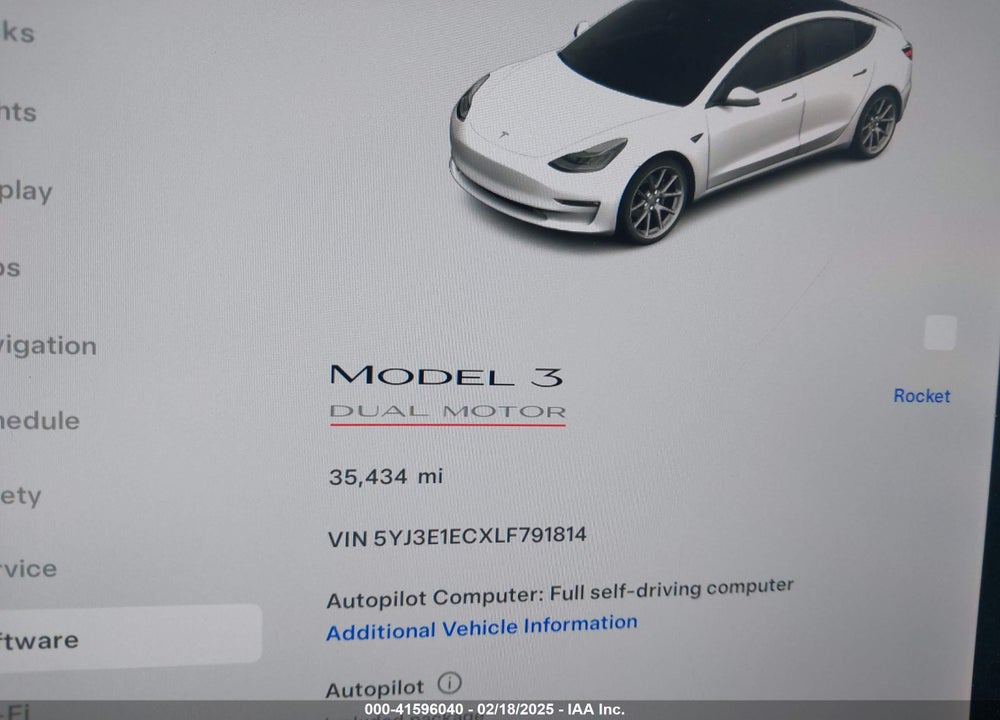 2020 TESLA MODEL 3 VIN: 5YJ3E1ECXLF791814