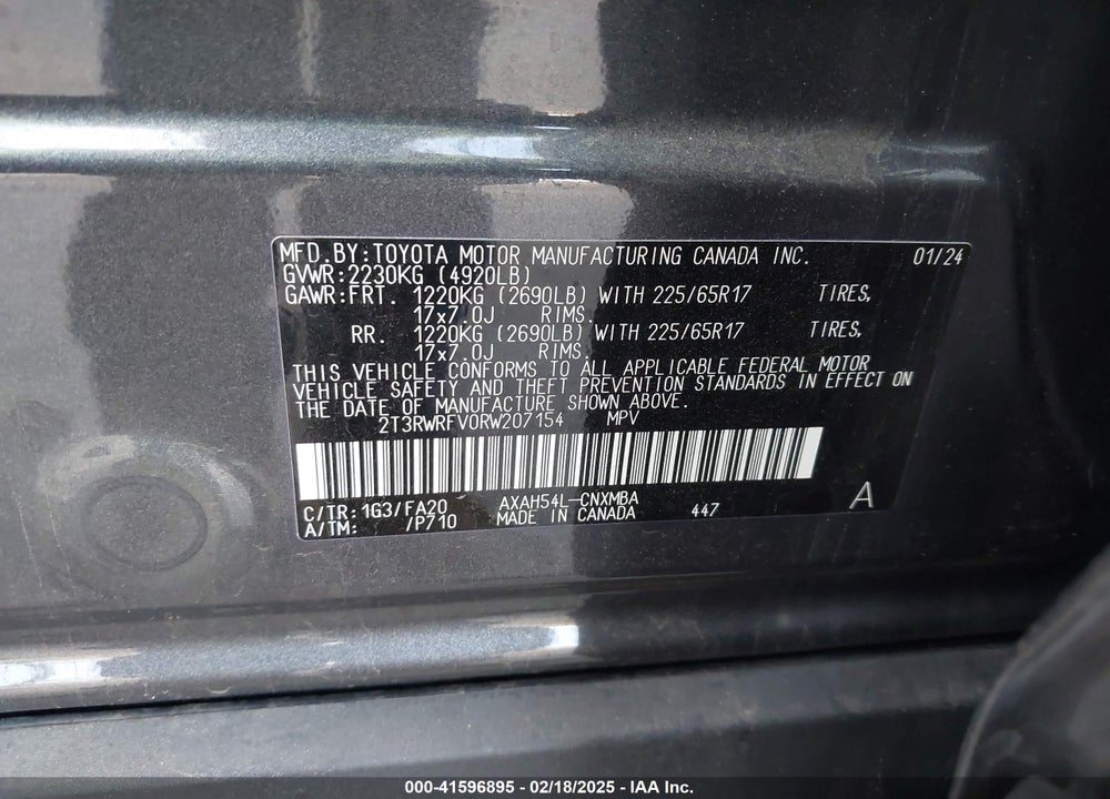 2024 TOYOTA RAV4 HYBRID XLE VIN: 2T3RWRFV0RW207154