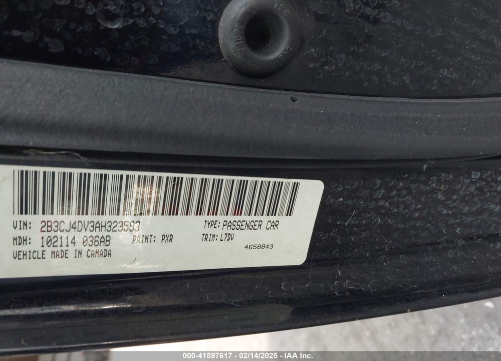 2010 DODGE CHALLENGER VIN: 2B3CJ4DV3AH323593