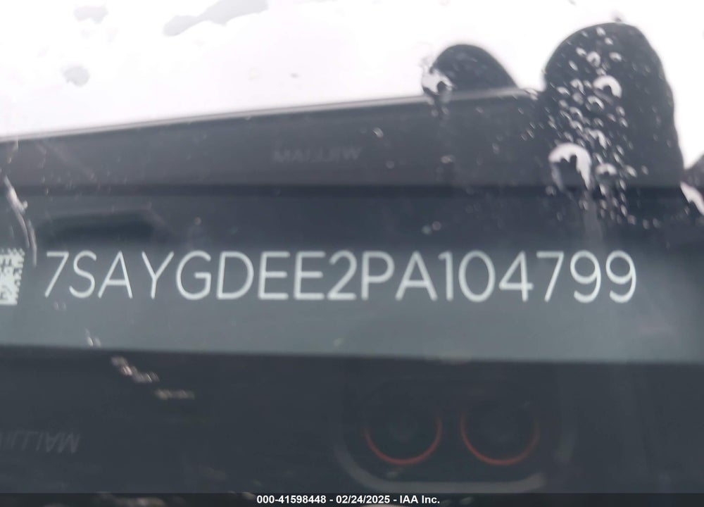 2023 TESLA MODEL Y VIN: 7SAYGDEE2PA104799
