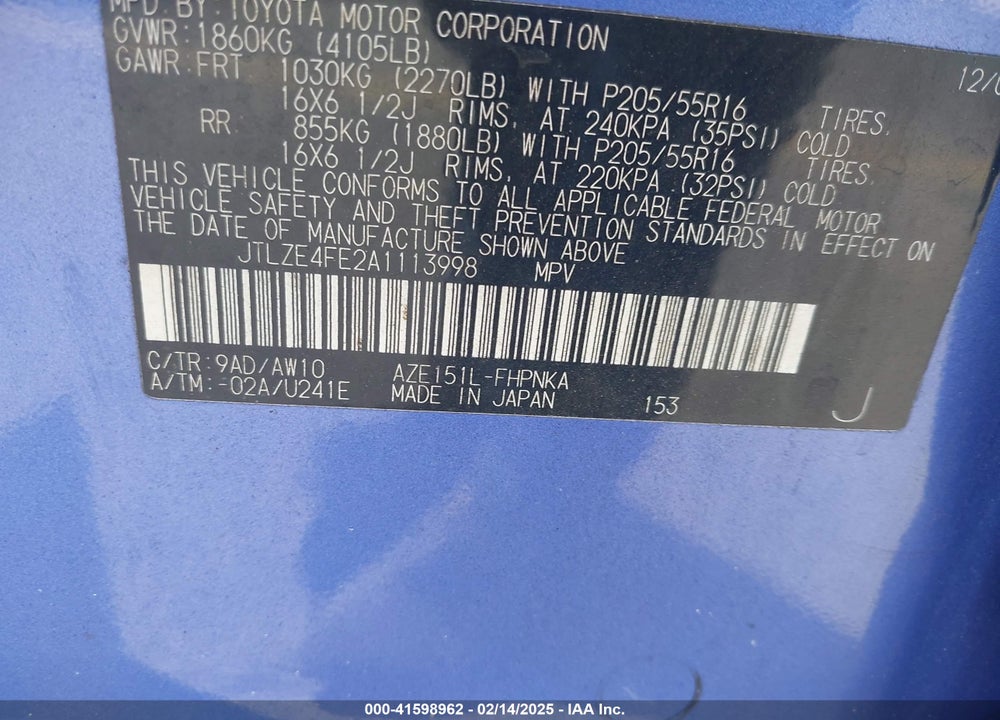 2010 SCION XB VIN: JTLZE4FE2A1113998