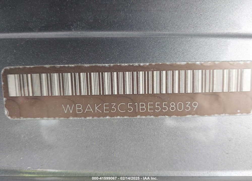 2011 BMW 328I VIN: WBAKE3C51BE558039