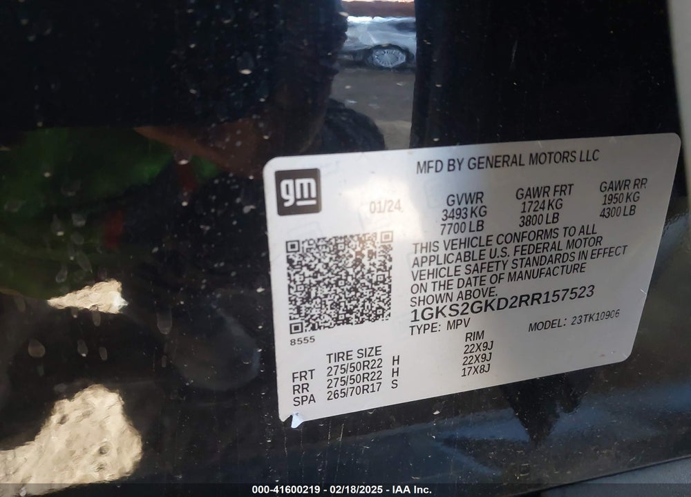 2024 GMC YUKON XL 4WD SLT VIN: 1GKS2GKD2RR157523