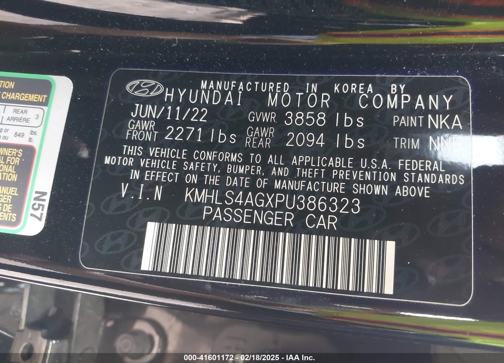 2023 HYUNDAI ELANTRA VIN: KMHLS4AGXPU386323